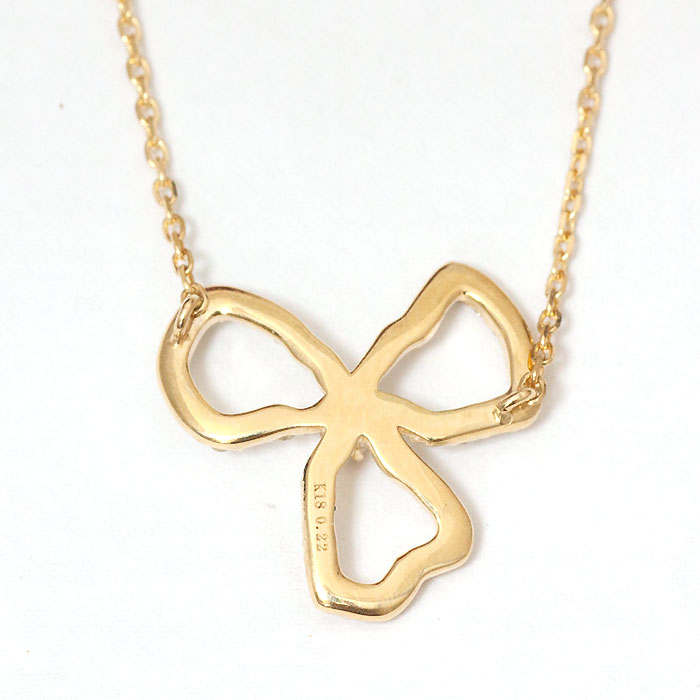 【Natural】K18 PT ダイヤモンドネックレス FIORE 0.22ct