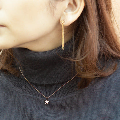【Natural】K10 スター  ダイヤモンド パヴェネックレス　