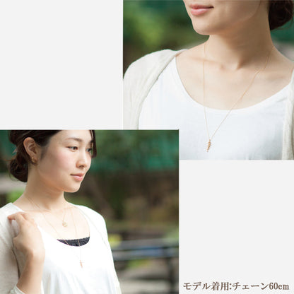 【Natural】K10  Green Leaf  リーフデザイン タイニーネックレス　
