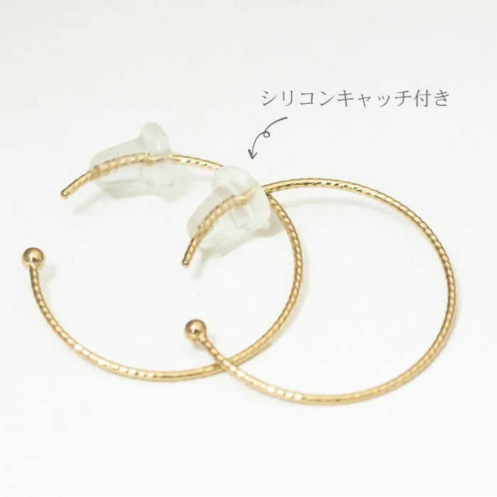 Ｋ10　ゴールド ハーフ フープピアス　
