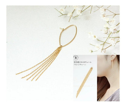 Ｋ10　ゴールド リーフ　フープピアス　