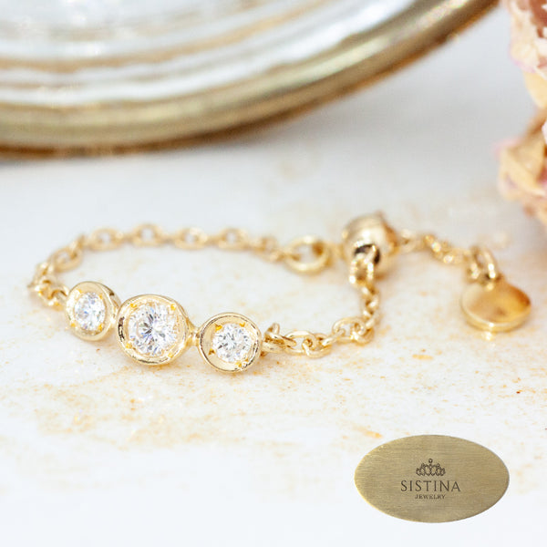 K18 ダイヤモンドチェーンリング 0.1ct R00129 – SISTINA JEWELRY