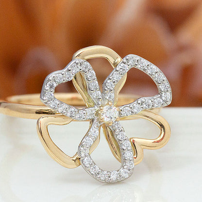 【Natural】K18 PT ダイヤモンドリング Fiore 0.22ct