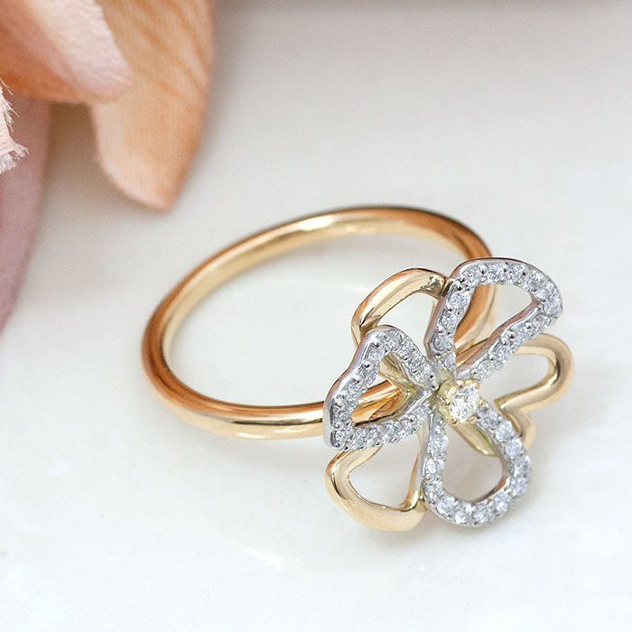 【Natural】K18 PT ダイヤモンドリング Fiore 0.22ct