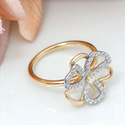 【Natural】K18 PT ダイヤモンドリング Fiore 0.22ct