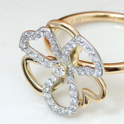【Natural】K18 PT ダイヤモンドリング Fiore 0.22ct