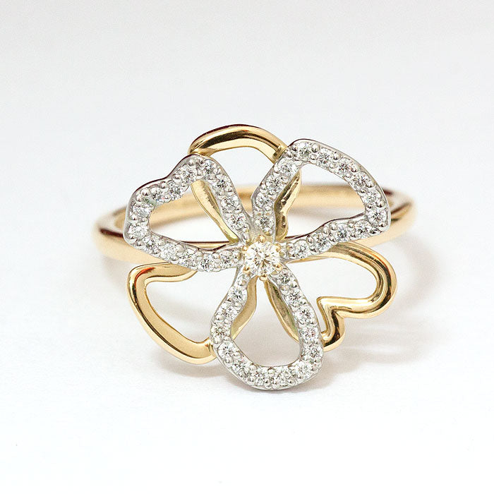 【Natural】K18 PT ダイヤモンドリング Fiore 0.22ct