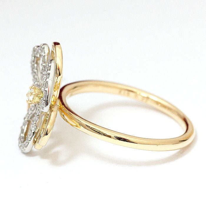 【Natural】K18 PT ダイヤモンドリング Fiore 0.22ct