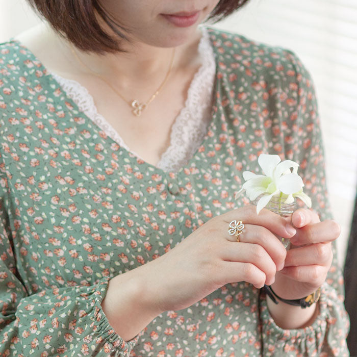 【Natural】K18 PT ダイヤモンドリング Fiore 0.22ct