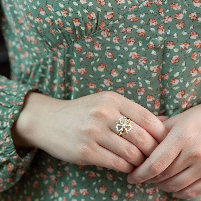 【Natural】K18 PT ダイヤモンドリング Fiore 0.22ct
