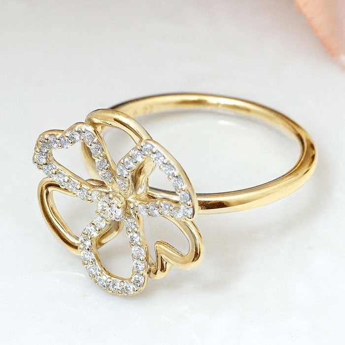 【Natural】K18 PT ダイヤモンドリング Fiore 0.22ct