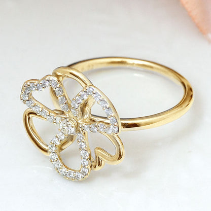 【Natural】K18 PT ダイヤモンドリング Fiore 0.22ct