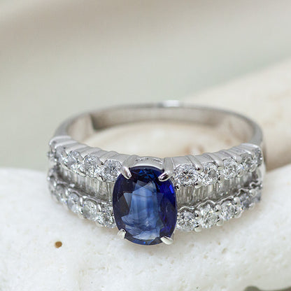 【LIMITED】【Natural】PT900 ブルーサファイア リング 1.28ct