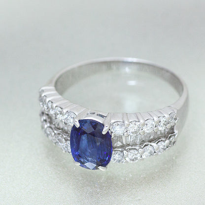 【LIMITED】【Natural】PT900 ブルーサファイア リング 1.28ct
