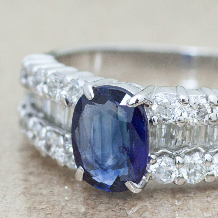 【LIMITED】【Natural】PT900 ブルーサファイア リング 1.28ct