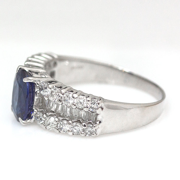 【LIMITED】【Natural】PT900 ブルーサファイア リング 1.28ct