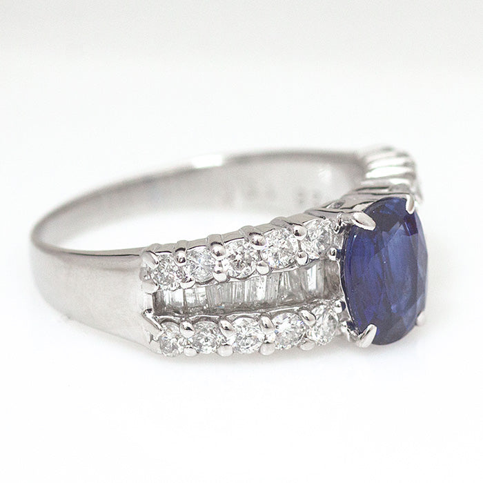 【LIMITED】【Natural】PT900 ブルーサファイア リング 1.28ct