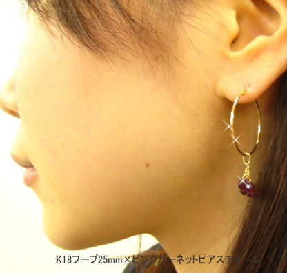 18K  カラーストーン ピアスチャーム　片耳用