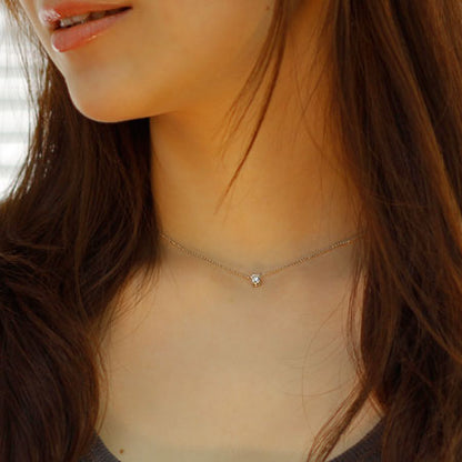 【Natural】プラチナ  一粒ダイヤモンドネックレス 4本爪 0.3ct
