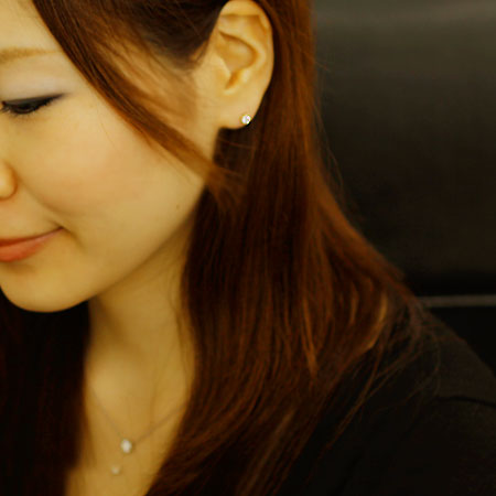 P00110 プラチナ 6本爪 0.4ct 一粒ダイヤモンドスタッドピアス