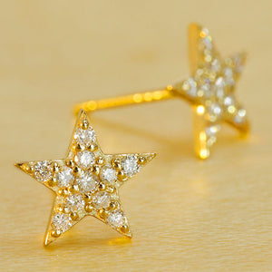 K18 スター 星 ダイヤモンド パヴェピアス