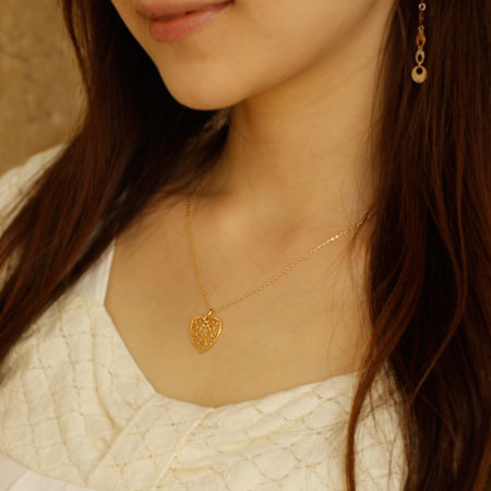 K10 レースワーク ハートセミロングネックレス N00162 – SISTINA JEWELRY