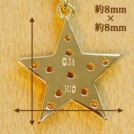 【Natural】K10 スター  ダイヤモンド パヴェネックレス　