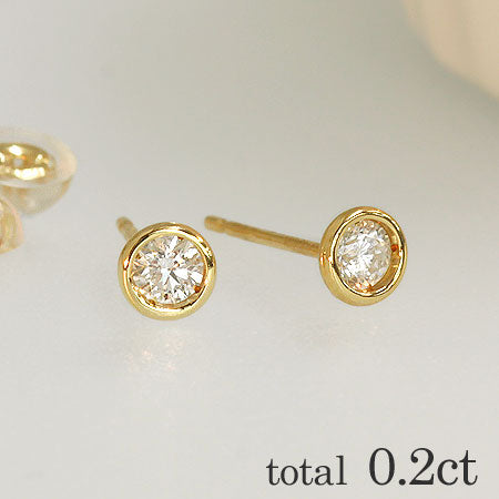 【Natural】K18  Pelle ペレ スタッドピアス 0.2ct