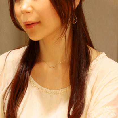 【Natural】K18 ダイヤラインネックレス　0.1ct　