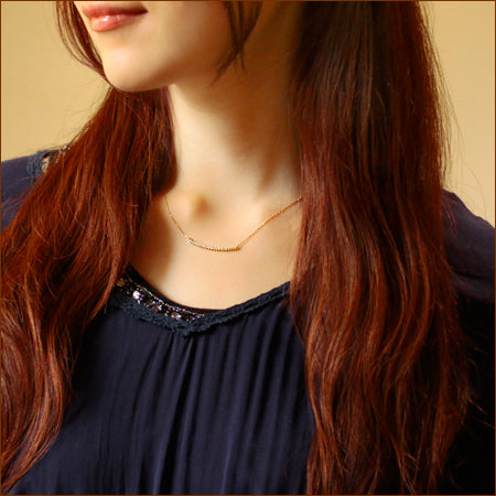 【Natural】K18  ダイヤラインネックレス　0.2ct　