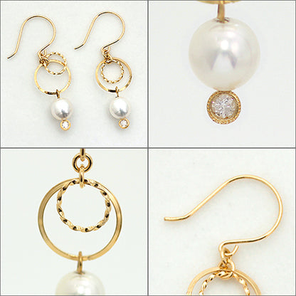 【Natural】Spuma スプーマ K18  あこや真珠 フックピアス　