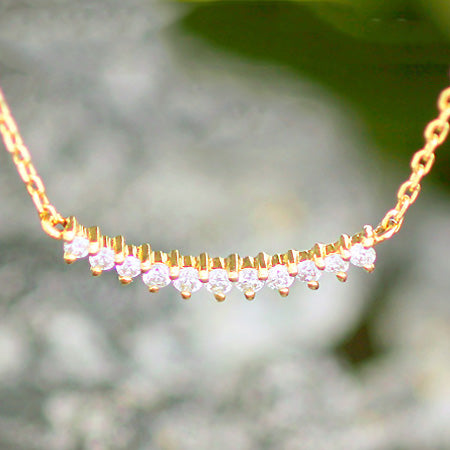 【Natural】K18  ダイヤ ラインアンクレット 0.1ct　