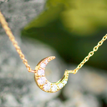 【Natural】K18  クレッセント　パヴェダイヤアンクレット 0.15ct　