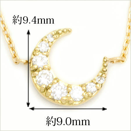 【Natural】K10  クレッセント　パヴェダイヤアンクレット 0.15ct　