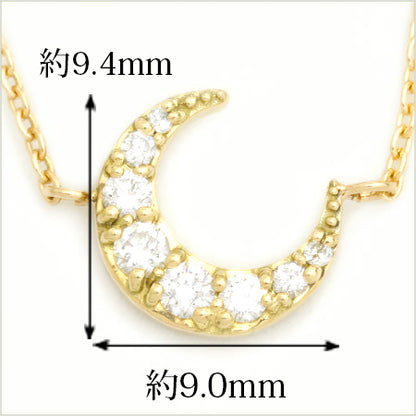 【Natural】K10  クレッセント　パヴェダイヤアンクレット 0.15ct　