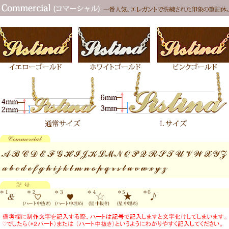 K10  オーダー ネームネックレス　