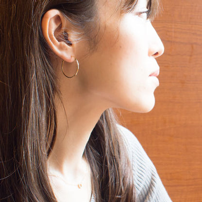 K18  Couper クーペ デザインフープピアス 25mm Spiral スパイラル