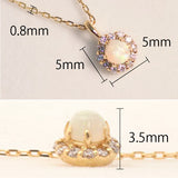 【Opal Nacklace ～Round~】 K10 K18  オパール ラウンドダイヤネックレス