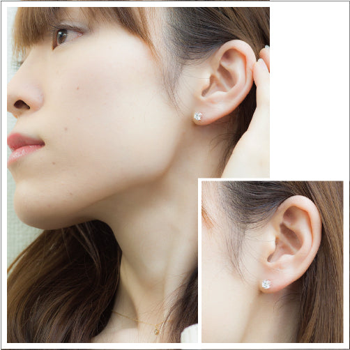 Natural】K18 一粒ダイヤモンドスタッドピアス 4本爪 0.7ct – SISTINA
