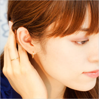 K18  Couper クーペ デザインフープピアス 15mm Spiral スパイラル