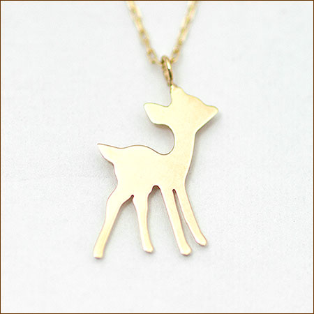 超人気新品 【Foresta～フォレスタ～】K10 N00195 アニマル バンビ ゴールド ネックレス・ペンダント