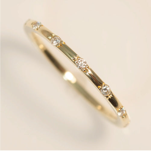 【Natural】K18  ピンキーリング ピュア 0.04ct　