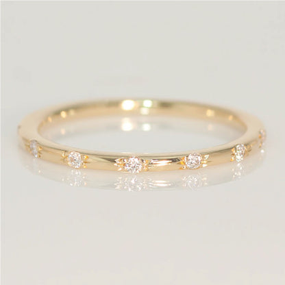 【Natural】K18  ピンキーリング ピュア 0.04ct　