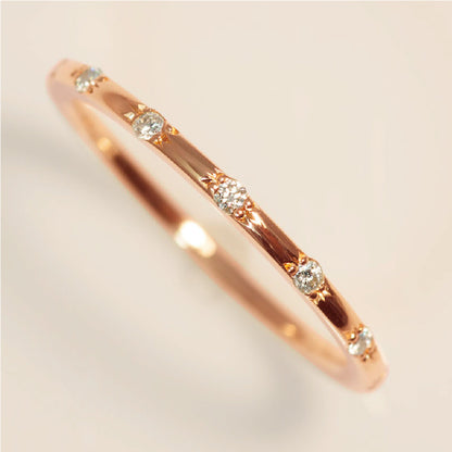 【Natural】K18  ピンキーリング ピュア 0.04ct　