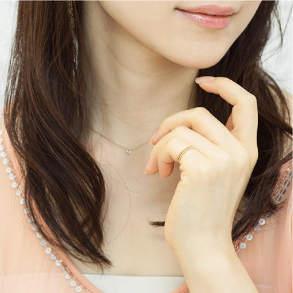 【Natural】K18  ピンキーリング ティアラ 0.04ct　