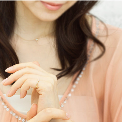 【Natural】K18  ピンキーリング ウィーン 0.05ct　