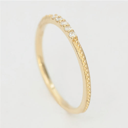 【Natural】K18  ピンキーリング ウィーン 0.05ct　