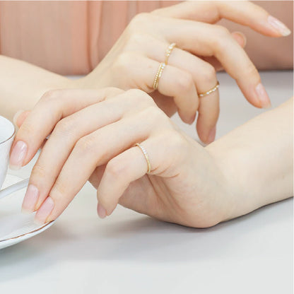 【Natural】K18  ピンキーリング ウィーン 0.05ct　