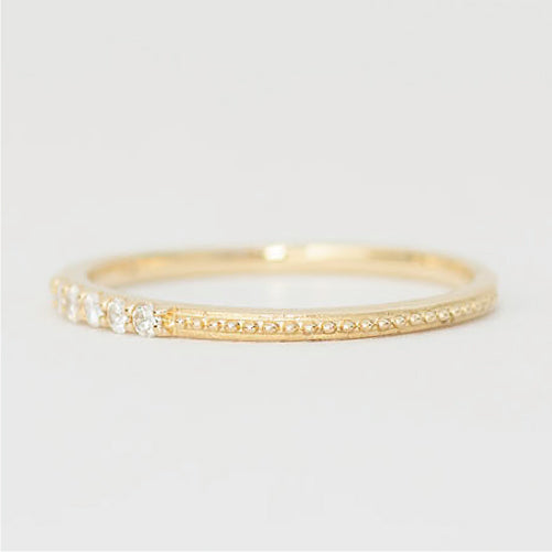 【Natural】K18  ピンキーリング ウィーン 0.05ct　
