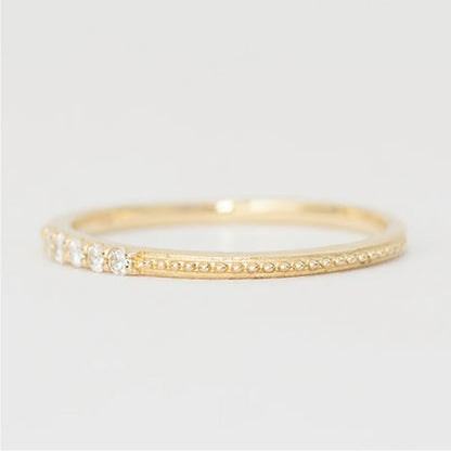 【Natural】K18  ピンキーリング ウィーン 0.05ct　